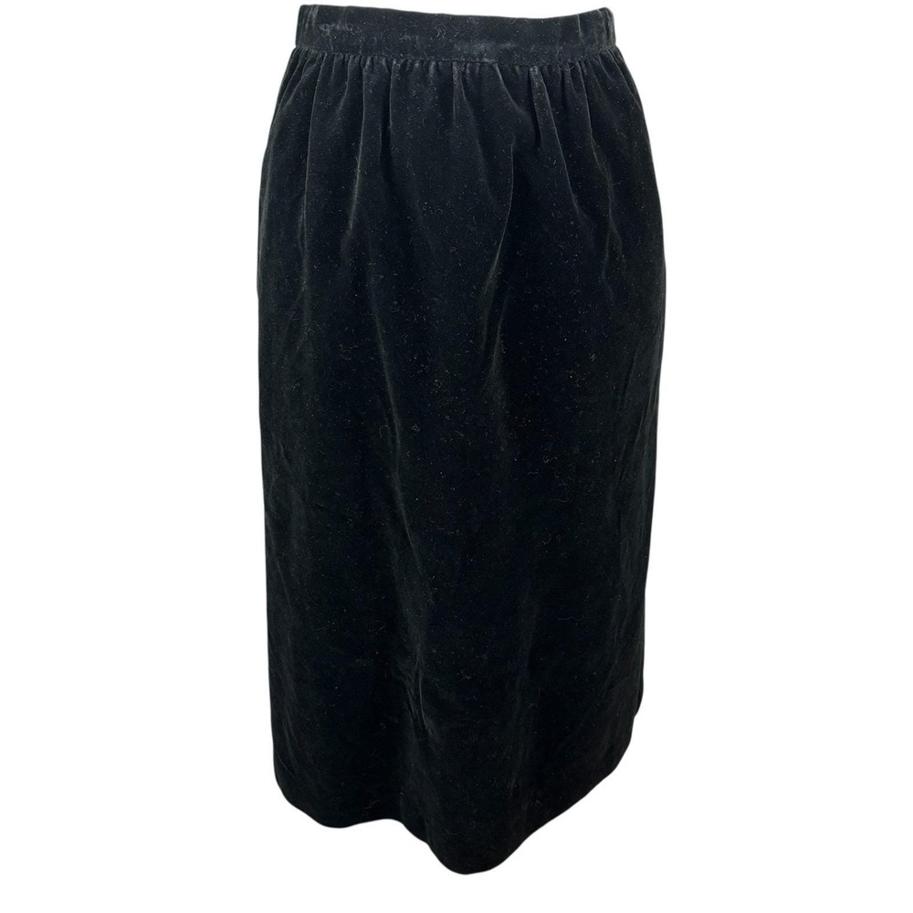 Vtg‎ Evan Picone Womens Velvet Straight Skirt Black Waist 24" Union Tag USA